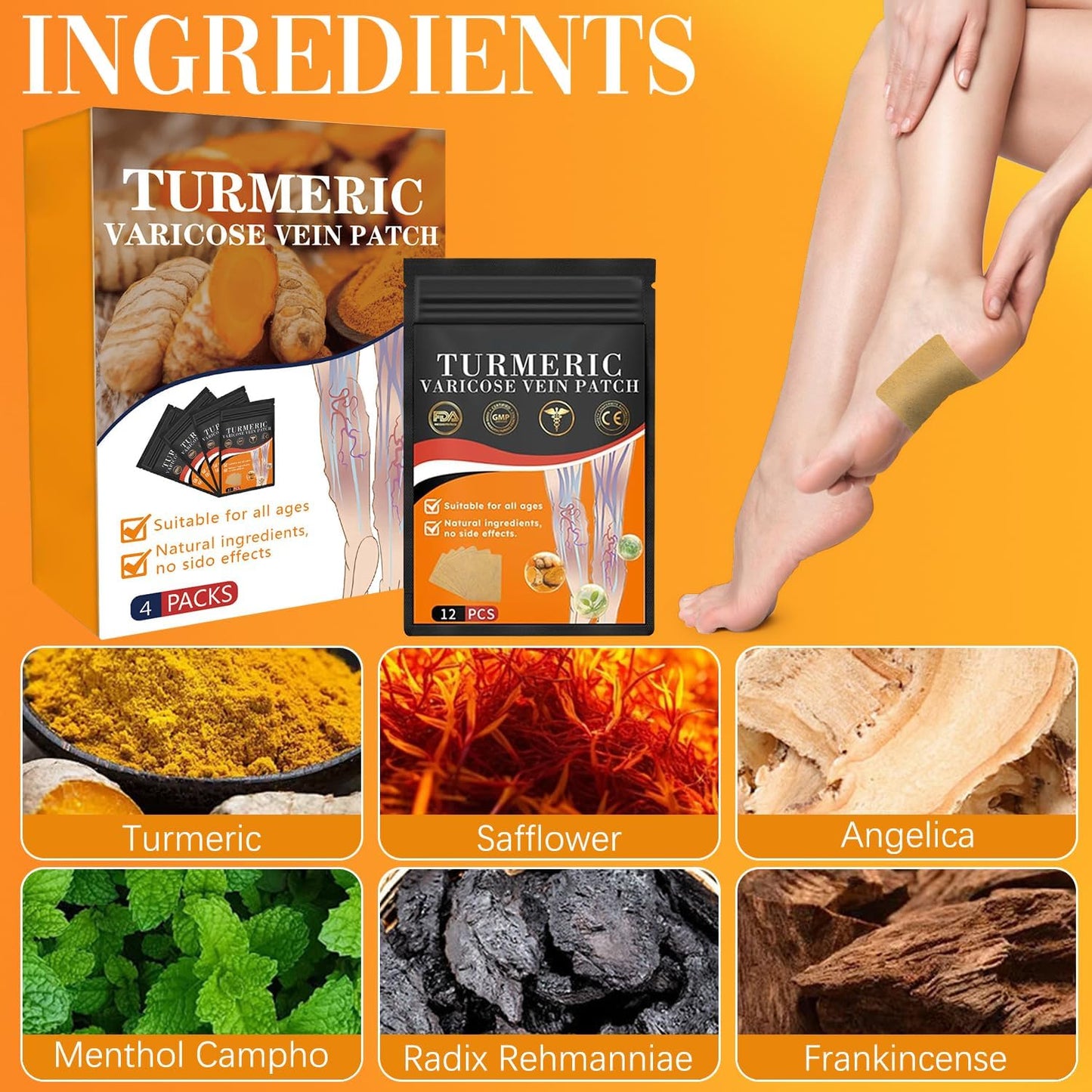 🦵Turmeric Varicose Vein Patch – A Natural Breakthrough for Vein Health! 🌿🦵