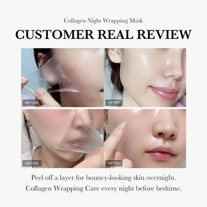 🌙 Collagen Night Wrapping Peel-Off Mask – Wake Up to Radiant, Youthful Skin! ✨